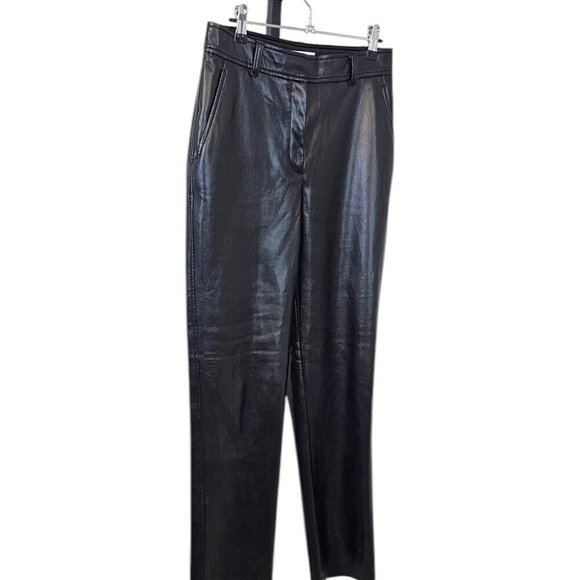 Aritzia Babaton Command Pant, Black, Vegan Leather, Straight Leg, Mobwife Size 6 - Picture 9 of 9